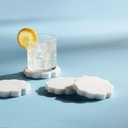 Mud Pie Scallop Marble Coaster Set; 4" X 4"