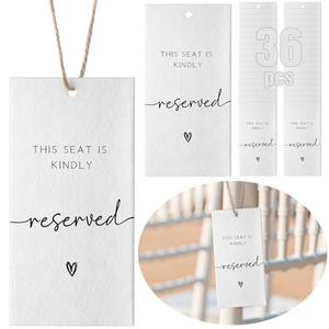 Watersay 36 Pcs Reserved Seating Chair Signs for Wedding Ceremony Reserved Seat Sign Hanging for Important Events Church Pews Chair and Restaurant(White)