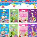 QOIUSO 50 Pcs Birthday Party Favor Bags for Boys & Girls: Lovely Happy Birthday Goodie Bags with Handles for Return Gift Wrapping, Packaging Candy Treat Toys and Party Favors (6.5 x 9.8 Inches)