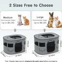 Dog Playpen, Portable Pet Cat PlayPen, 600D Oxford Dog Kennel Tent Crate, Waterproof&Breathable, Indoor Outdoor Travel Camping for Medium/Large Breed with Carrying Case+Bowl(L), Charcoal Gray