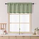 Chyhomenyc Green Valance for Windows, Light Filtering Faux Linen Slub Textured Small Kitchen Valance, Rod Pocket Top Window Short Curtain for Bathroom Basement Farmhouse, 60Wx20L Inch, 1 Panel