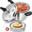 10QT Stainless Steel Pressure Cooker, Heavy Duty Food Grade 304 Pressure Canner with Safety Valve & Heat-Resistant Handle, Compatible with All Stovetops for Home Cooking & Canning