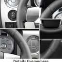 Hand Sewn Steering Wheel Cover Microfiber Leather Stitched on Wrap,Fit for Ford 2015 Expedition/2014 F-150 Tremor/2013 F-150/2010 2011 F-150 Harley-Davidson/2009 F-150 Platinum/2009 F-150 FX4