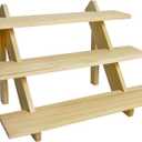 3 Tier Earring Display Stands For Selling, Retail Display Riser Earring, Ring Holder Stand, Removable Countertop Small Merchandise Display Stand, for Figures,Cupcake, Photo (Wood color)