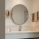 ANDY STAR Round Wall Mirror, 30 Inches Brushed Bronze Bathroom Mirror, Modern Vanity Mirror in Stainless Steel Frame