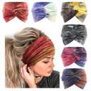 Extra Wide Headbands for Women Large Turban Headband Non Slip Boho Elastic Hairband Hair Twisted Knot Head Bands Accessories (6 Pcs: C)