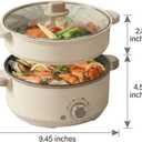 Versatile 2.5L Real Capacity Non-stick Electric Hot Pot Multicooker Glass Lid with Steamer Electric for Steaming, Boiling Stewing hotpot pots electric cooking ramen cooker Dorm