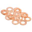 MECCANIXITY 18Pcs Flat Washer, M12 Copper Washers Copper Sealing Ring Crush Washer Kit Assortment, 12mm ID, 22mm OD, 1.5mm Thick for Bolts Screws Machinery Repair