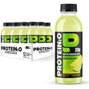 Protein2o 20g Whey Protein Isolate Hydration Drink, 350mg of Electrolytes, Vitamins B5 & B6, Sugar Free, Lemon Lime, 16.9 oz Bottle (12 Count) BBD 12/20/2026