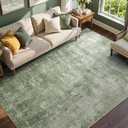 8x10 Ft Large Area Rugs for Living Room, Soft Non-Slip Washable Rugs Modern Abstract Pattern Carpet for Bedroom Indoor Floor Nursery Home Decor (Green)