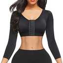 FeelinGirl Arm Shaper for Women Post Surgery Arm Lipo Compression Sleeves Slimming Arm Front Closure Shapewear Bra, Size -XL