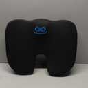 Everlasting Comfort Doctor Recommended Memory Foam Seat Cushion for Office Chairs & Car - Ergonomic Office Desk Accessories - Cushions for Tailbone Pain Relief, Sciatica (Black, Large)