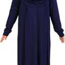 Prien Kids Muslim Prayer Dress With Hijab & Pouch, Soft Viscose Abaya For Girls, Islamic Clothes, Robe For Eid, Ramadan (Blue, Standard 8 - 12Y)
