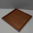PATIKIL Wood Serving Tray 9 Inch (220mm) Outer Length, Square Decorative Platter for Home Decor Kitchen Table Candle Holder, Brown