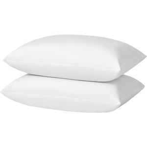 basic home Queen Size Goose Feather & Down Bed Pillow - 100% Odorless Sleep Pillow for Neck Support & Cooling Comfort - 233TC Cotton Cover with Anti-Poke Liner Queen 20x28 inch