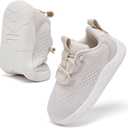 MORENDL Toddler Shoes Boys Girls Slip On Wide Shoe Baby Walking Shoes Breathable Zero Drop Sneakers Minimalist Tennis Outdoor CreamWhite Size 7