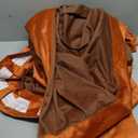 KOUFALL Velvet Black Out Curtains 96 Inch Long 2 Panel Set for Sliding Glass Doors, Burnt Orange Thermal Blackout Pleated 8FT Length Floor to Ceiling Track Curtains with Hooks Mount System