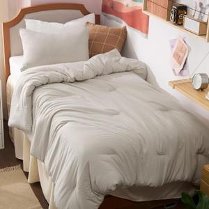 Bedsure Twin/Twin XL Comforter Set, Beige Soft Prewashed Bedding for All Seasons, 2 Pieces GentleSoft Bed Set, 1 Lightweight Comforter (68"x88") and 1 Pillowcase (20"x26")