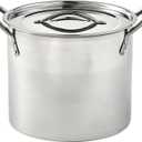 IMUSA 8 Quart Stainless Steel Stock Pot with Lid, Silver