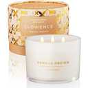 Glowence Vanilla Scented Candle - 100% Natural Soy Wax - Large 3 Wick Jar Candle - Up to 40 Hours Burning Time - Aromatherapy Candles for Home - Housewarming Gift for Men and Women