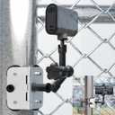 Magnetic Fence Mount, Post Mount for Mevo Start, GoPro, iPhone and Action Cameras, Two 1/4" Threaded Points, with Safety Rope, for Recording Baseball,Softball and Tennis Games (Black)