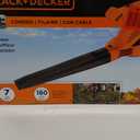 BLACK+DECKER Electric Leaf Blower, Handheld Blowers for Lawn Care, Lightweight, 180 MPH 180 CFM, 7-Amp, Corded (LB700)
