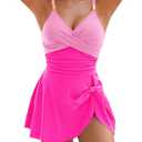 Blooming Jelly Womens One Piece Swimsuit Tummy Control Bathing Suit Gold Metal Tie Knot 2025 Swim Dress Size XL