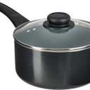 GoodCook Everyday Sauce Pan with Lid Ceramic Nonstick Aluminum Construction for Even Heating Non-Toxic PTFE & PFOA Free, 3-Quarts, Black