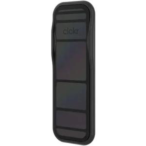 CLCKR Cell Phone Stand Phone Grip Compatible with Apple, Samsung, LG, Motorola, OnePlus Phones - Reflective Black