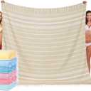 Giant Turkish Beach Towel Blanket 85x75 Cotton XXL Extra Large Oversided Bath Pool Blankets XL Huge Bed Sand Free Throw Towels Picnic Outdoor Big Quilt Necessities Cloud Gifts for Adult Beige (XXL(8575 in,215190 cm))