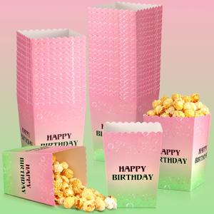 Zhehao 50 Pcs Pink and Green Popcorn Boxes Witch Popcorn Cup Paper Holder Pink and Green Party Favor for Happy Birthday Party Favor Halloween Supplies Decorations