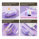 2 x Enhanced 3-in-1 Cat Steam Brush with Larger Spray Misting, Long Steamy Comb for Undercoat Shedding, Hair Removal & Cleaning, Water Brush for Indoor Long Hair Cat, Dog, Rabbit (Purple)