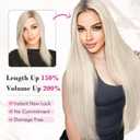 REECHO Hair Extensions, 11PCS Clip in Hair Extensions 24" Long Straight hair extensions HE005 Natural Soft Synthetic Hairpieces for Women Ash Blonde with Highlights