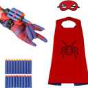 Web Shooter + Cape + Felt Mask Toys for Boys, Bracelet Wrist Launcher, Children Boy Party Toy, Cosplay Costumes Birthday Gift for Kids 4 5 6 7 8 9 10 Years Old