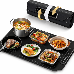 Warming Mat for Food, Food Warmer with 4 Level Adjustable Temperature, Full Surface Heating, Rollable & Portable Food Warming MatElectric Warming Tray for Buffets Party and Home Daily Use