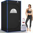 Portable Steam Sauna, Full Size Steam Sauna Box, 600D Canvas Personal Home Sauna Spa, at Home Full Body Sauna, FCC Certified 4L & 1600W Steam Generator with Remote Control, 70.9"x 35.4"x 35.4", Black