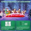 Danxilu Christmas Inflatables 10 FT Long Santa Sleigh with Reindeer Outdoor Decorations, Built-in Colorful LEDs Santa Claus Deer Sled Blow Up Yard Decoration for Outside Lawn Holiday Xmas Decor