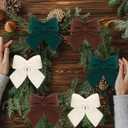 12 Pcs Neutral Velvet Christmas Tree Bows Plush Stuffed Bows for Christmas Tree Hanging Ornament Xmas Fireplace Wreaths Home Decor(Neutral Colors)