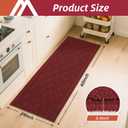 COSY HOMEER-Kitchen-Rugs-Non-Slip-Washable 24"x60" Absorbent Kitchen Runner Rugs Polypropylene Kitchen Mats for Floor, Sink Mat, Hallway, Laundry ,Red