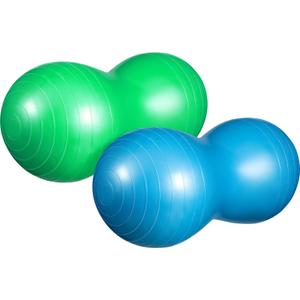 Meooeck 2 Pcs Peanut Ball for Kids 39 x 20 and 31 x 15 Peanut Exercise Ball Yoga Balance Stability Sitting Ball Flexible Seating for Therapy, Labor, Birthing Dog Training, Green and Blue, with Pump