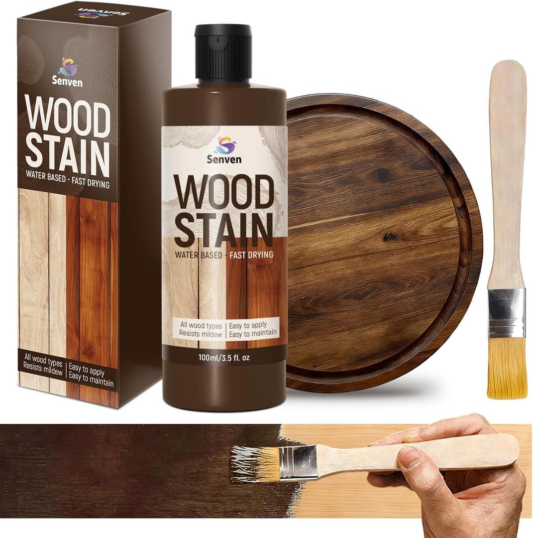 Wood Stain, Walnut Wood Stain, 100ml Woods-Stain for Woods, Furniture, Cabinet, Fast Drying Woods-Stain, Non-Toxic Wood-Stains, Water Based & Low Odor Wood-Stains, Indoor & Outdoor Woods Stains