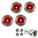 40mm Diamond Saw Blade & Sanding Disc Set with Removable Flange (5/8-11 Thread) Ideal for Beveling, Carving, and Lettering on Granite, Marble, and Tombstones Versatile Stone Processing Tools(5pcs)