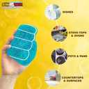 Degreaser Dish Soap Infused Cleaning Sponge, Activates with Water, 4 Pack, Non Scratch, Ergonomic, Fresh Citrus Orange Scent