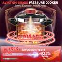 [3-IN-1] 18/8 Stainless Steel Pressure Cooker 10 Quart [Save 70% of time ]