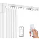 Smart Electric Curtain Track, 216.5" Motorized Curtain Rail with APP & Remote Control, Ultra Quiet Automatic Smart Home Curtain System for Living Room Bedroom, Fixed-Length Design