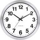 Caysie 16 Inch Sealed Indoor Outdoor Clocks Waterproof, Silent Battery Operated Quartz Metal Wall Clock for Patio Pool Bathroom Home (Silver)