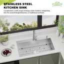 Kitchen Sink, 33x19 Inch Stainless Steel Drop In Modern Large Single Bowl Topmount Kitchen Sink Gift Combo-SS Grid,Silicon Mat, Drain Strainer Set Compatibility With Various Kitchen&Bar Style, 33x19x8 inches