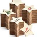 80 Pieces 4 Inch Unfinished Wooden Star Blank Natural Wood Slices Wooden Cutout Tiles for DIY Crafts Home Decoration Painting Staining (Star)