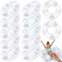 Simgoing 12 Pack Inflatable Pool Floats for Kids 24 Inch Glitter Swimming Ring with Sequined Inflatable Pool Tubes Toys for Boy Girl Summer Vacation Beach Party Favors