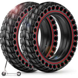 BANGTING 2PCS Upgrade 50/75-6.1 Electric Scooter Solid Tires, 8.5x2.0 Tires Tubeless for Gotrax GXL V2/XR/APEX, 8 1/2 x2 Tire Replacement for Hiboy S2, Xiaomi 3 Lite/3/Pro 2/1s/M365 (Red (No tools))
